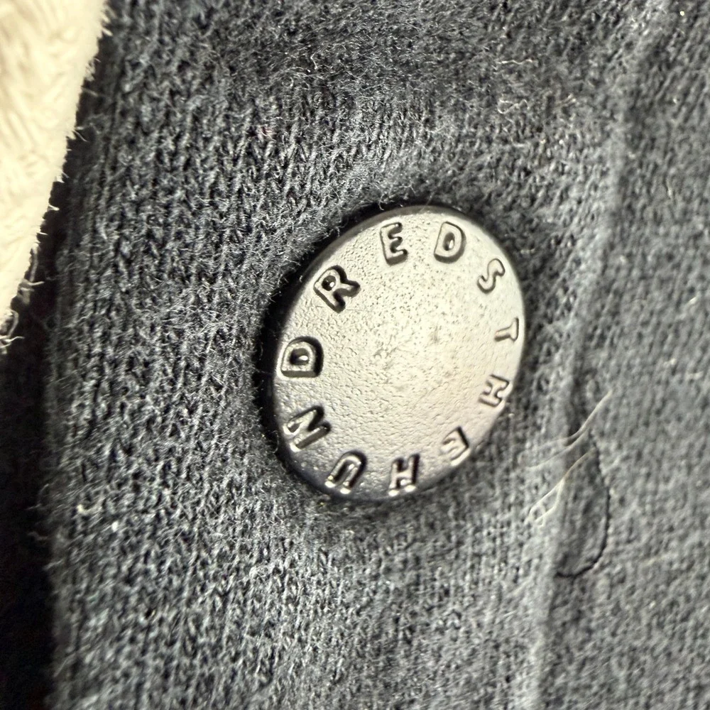 The Hundreds Hoodie Mens M Black Grey Snap Front Varsity Style Jacket Script‎